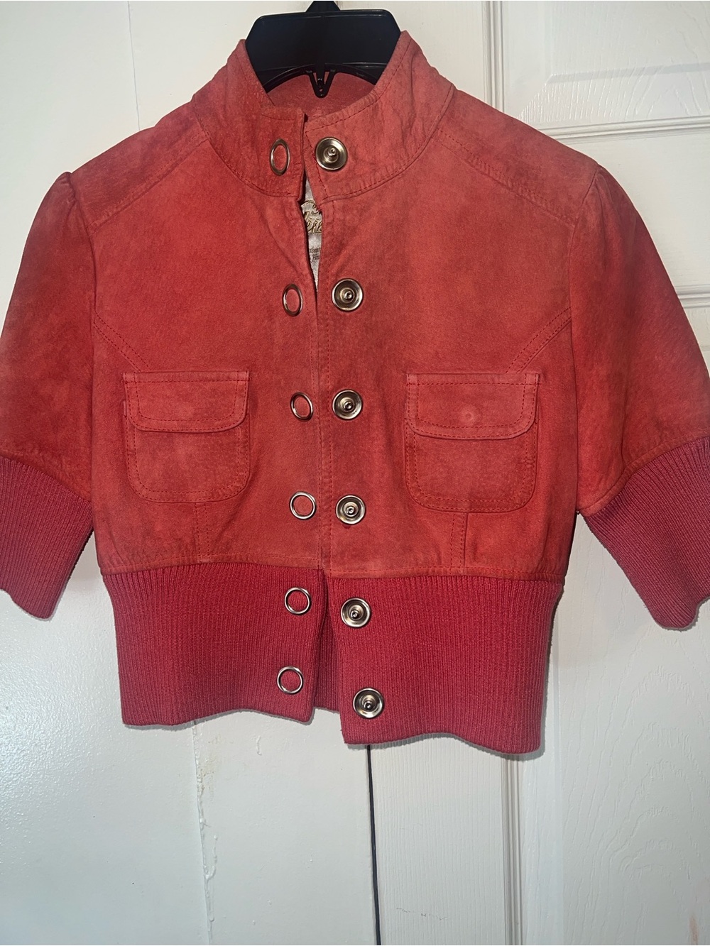 Guess suede Vintage Moto Crop motorcycle jacket  coat Small